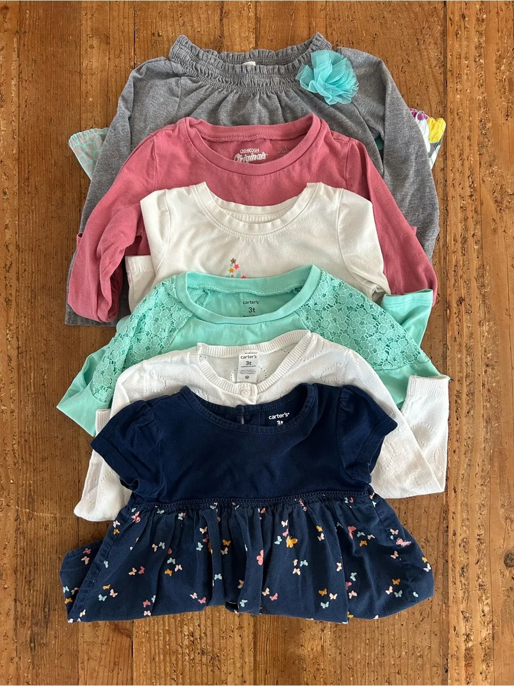 Bundle of 5 3T Girls Shirts & 1 Dress